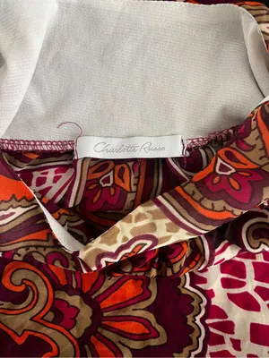 Charlotte Russe Multicolor Paisley Off-Shoulder Blouse thumbnail 7