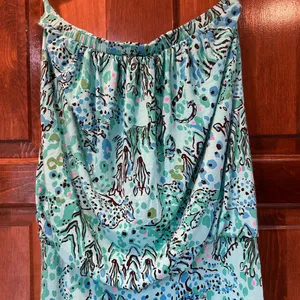 Lilly Pulitzer Size Small Morada‎ Maxi Dress Shorely Blue Strapless Animal Print thumbnail 6