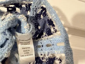 NWT FCT With Love Size S Blue Crochet Granny Square Tank Top Cropped Vest Boho thumbnail 6