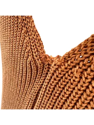 Young Fabulous and Broke Coastal Minimalist Beau Sleeveless Knit Sweater Vest Rust Brown Size Small thumbnail 7