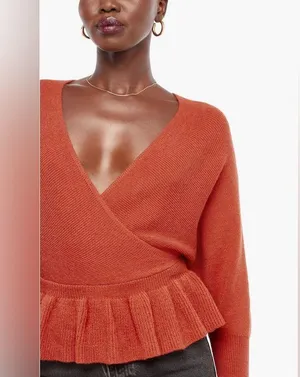 Idem ditto Rust Batwing Peplum Sweater thumbnail 5