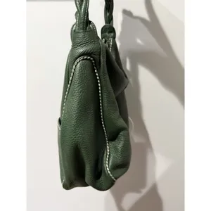 Plinio‎ Visona Italy Green Satchel Genuine Leather Oversized Handbag F thumbnail 4