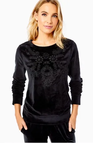 Lilly Pulitzer Rami Velour Sweatshirt XL thumbnail 1
