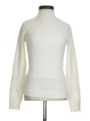 Club Monaco White Pullover Crewneck Textured Sweater Size XS thumbnail 1