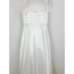 Lulus Khalida White Satin Pleated Strapless Gown Wedding Formal A Line Small NWT thumbnail 10