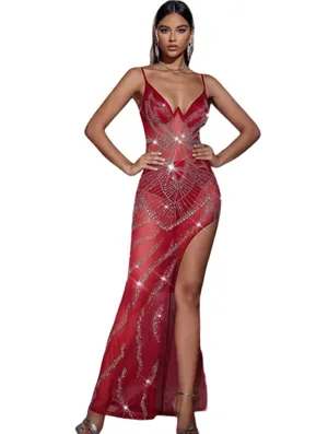 Red Maxi Dress Boutique Dress thumbnail 2