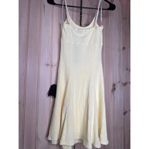 NWT Lulus Simply Pretty Washed Yellow Ribbed Pleated Sleeveless Mini Dress Sz M thumbnail 7