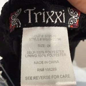 Trixxi Black Lace Strapless Maxi Dress Sz 2X Ruffle Top Sheer Overlay thumbnail 5