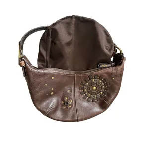 Vintage Coach Mia Soho Brown Leather Studded Starburst Hobo Bag 10062 W/ Hangtag thumbnail 8