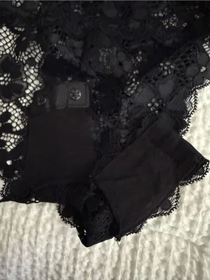 Free People Women's Bare it All Bodysuit Tank Size XL Black White Cream Layer thumbnail 8