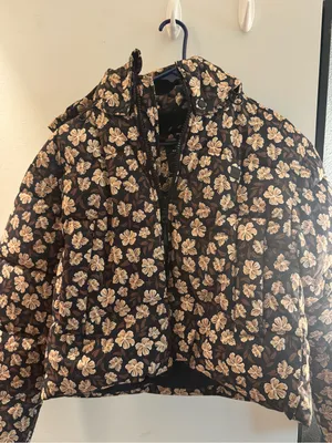Rip Curl Black Puffer Jacket with Cream Floral Print thumbnail 2