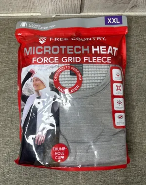 Free Country Microtech Heat Force Grid Fleece Base Layer Top Gray Womens XXL thumbnail 1