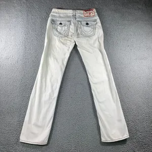 Vintage True Religion Billy Super T Jeans 27 Y2K Low Rise Flare Ice Blue 29x32.5 thumbnail 2