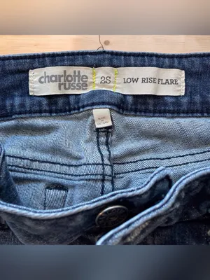 Charlotte Russe Low Rise Flare Jeans Y2K Dark Wash Size 2S thumbnail 6