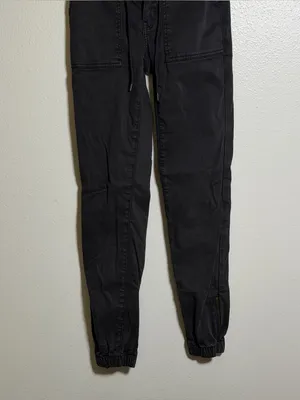 American Eagle Women Super Stretch Black Drawstring Jogger Cargo‎ Pants size 2 thumbnail 3