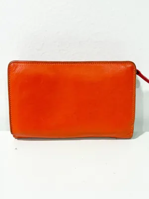 mywalit RED ORANGE GENUINE LEATHER ID CARD COIN HOLDER BILL BIFOLD WALLET PURSE thumbnail 4
