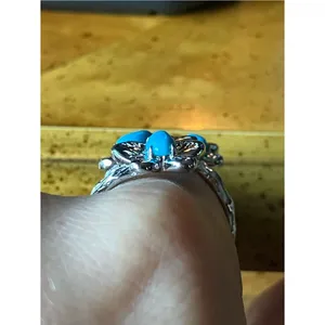 Genuine Sleeping Beauty Turquoise Butterfly Ring Size 9 thumbnail 2