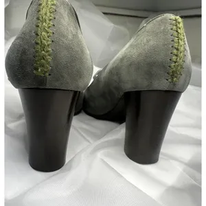 Hugo Boss Taupe Suede Mary Jane Block Heels thumbnail 7