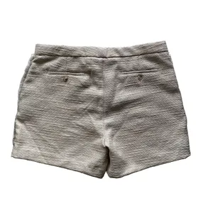 Banana Republic Ryan Tweed Shorts Size 12 Metallic Beige Fringe Tailored Dressy thumbnail 3