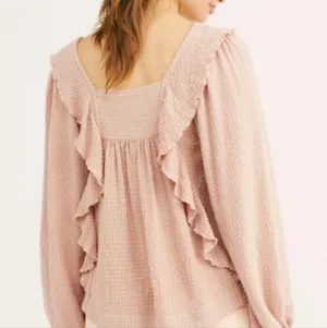Free People Ruffle Long Sleeve Bouse M thumbnail 2