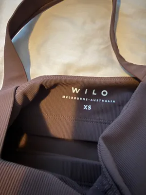 Wilo The Label brown halter ribbed workout set - XS top and S leggings thumbnail 6