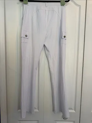HALARA White Wide Leg Cargo Pants - Medium Regular thumbnail 3