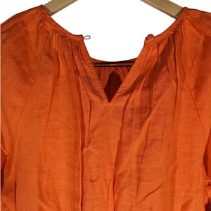 J‎ Crew Orange Linen Smocked Waist Mini Dress Size XS thumbnail 3