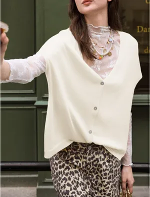NWOT Oversized Cream Sweater White thumbnail 3
