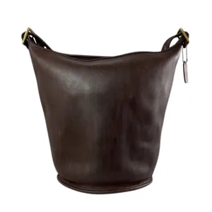 VINTAGE COACH Mahogany Leather Duffle Sac XL Crossbody Bucket Bag USA 9085 COA thumbnail 10