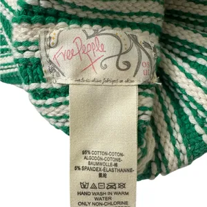 Free People Green and White Striped Beanie thumbnail 4