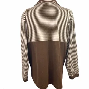 Vintage 80’s brown striped safari theme collar top Brown Size M thumbnail 3
