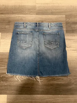 Silver Jeans Co Women's Blue Denim Skirt Francy Casual Frayed Hem Distressed W8 thumbnail 8
