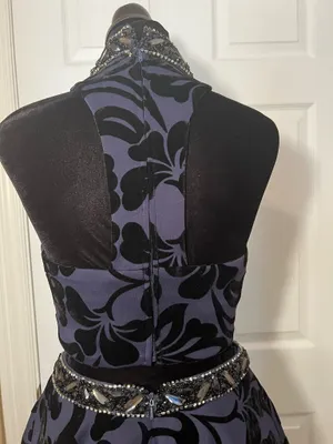 Blue homecoming dress with Rhinestones thumbnail 4