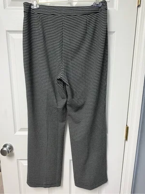Black & White Houndstooth Wide-Leg Pants with Belt thumbnail 2