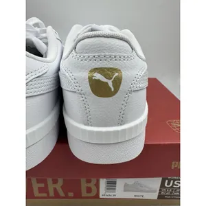 PUMA Court Sneaker, White, Women's Casual Low Top Leather Shoes Size 9 thumbnail 6