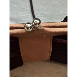 Kate Landry Burgundy Wine Velvet Bow Evening Bag thumbnail 2
