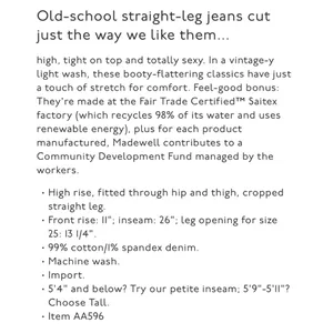 Madewell Classic Straight Jeans in Peralta Wash thumbnail 10