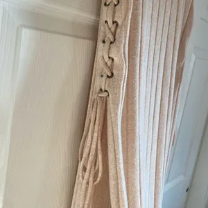 Anthropologie small lace up turtleneck cream tan sleeveless sweater dress thumbnail 8
