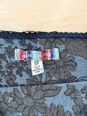 Urban Outfitters Blue and Black Floral Mini Skirt thumbnail 3