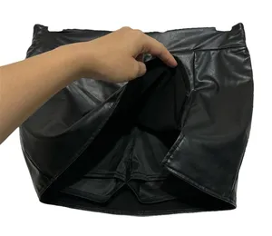 Pleather mini skort Black Size XL thumbnail 2
