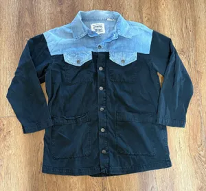 Levis Oversized Cowgirl Mix Up Two Tone Denim Chore Jacket Womens‎ S western thumbnail 1