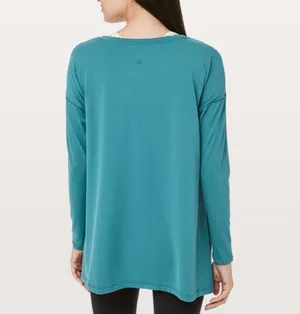 Lululemon Teal Blue Hit Unwind Long Sleeve Top thumbnail 3