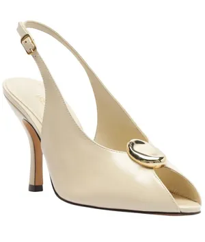 NWT Arezzo Womens Olivia High Stiletto Leather Pumps Panacota Off White 6.5B thumbnail 1