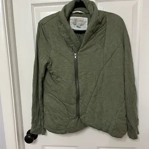 Anthropologie Saturday Sunday Homestead Green Quilted Zip-Up Jacket‎ Size Small thumbnail 3