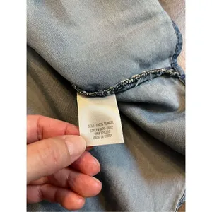 Blue Rain Chambray Cold Shoulder Denim Top Medium thumbnail 7