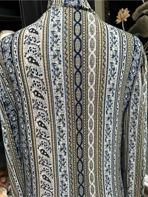 Free People “Donatella” Mock Turtleneck Paisley + Stripe Top – Size Medium thumbnail 12