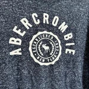Abercrombie‎ & Fitch Blue Soft & Stretchy Long Sleeve Logo Shirt Medium thumbnail 3