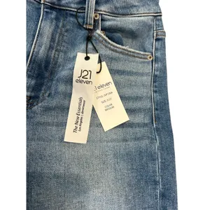 J21 Eleven Risen Boutique Jeans Womens 5/27 Medium Wash High Rise Flare Raw Hem thumbnail 4
