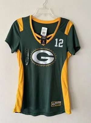 Green Bay Packers NFL Majestic Women's Short Sleeve Shirt Size Medium NWT thumbnail 1