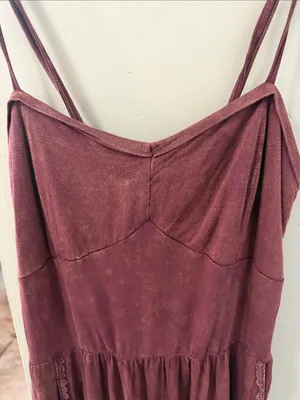 $78 NWOT POL Acid Wash Boho Western Mini Dress S thumbnail 4